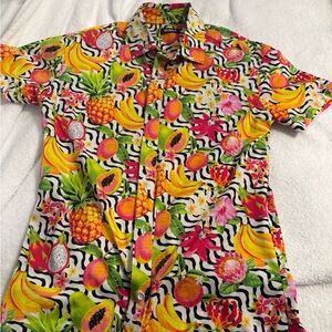 ST33LE Tropical Fruit Paradise Shirt – Marked Medium but fits like a small.